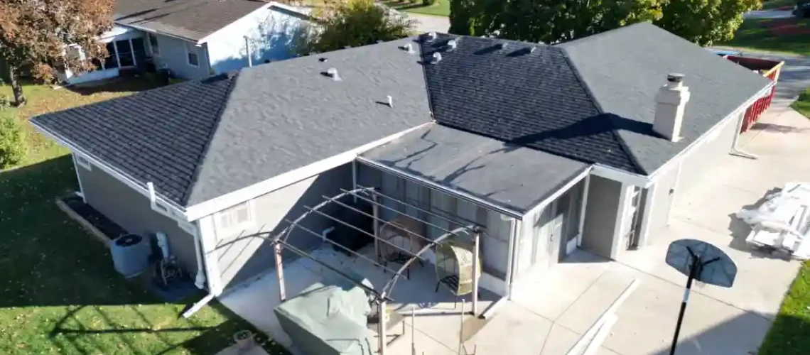Completed residential roof repair and replacement project in Wisconsin