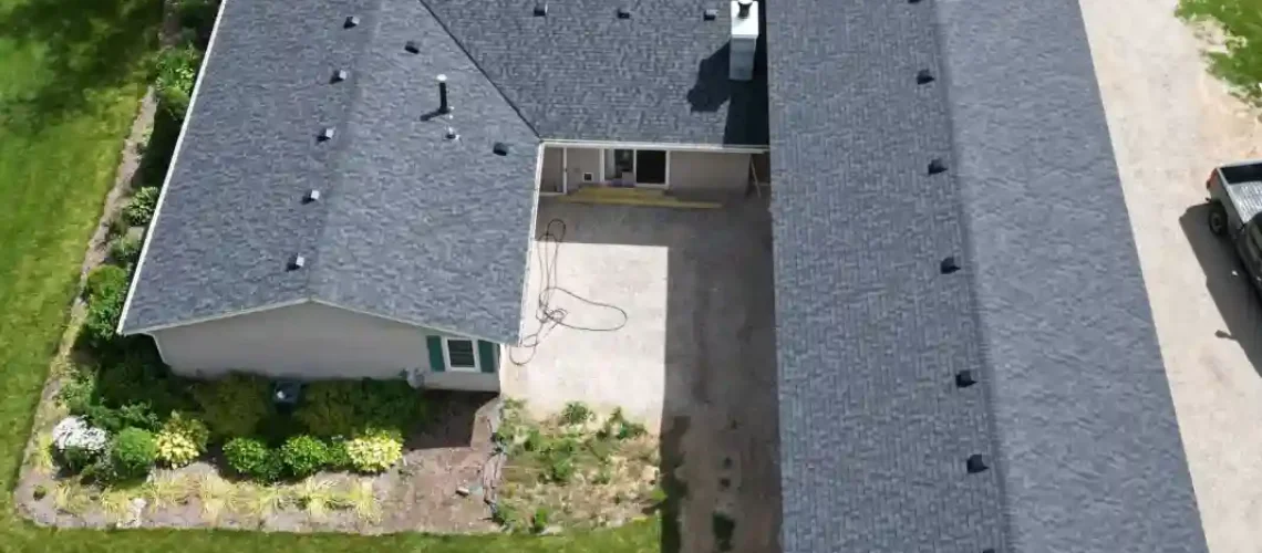 Completed roofing service with improved roof durability and appearance